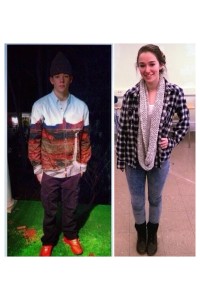 Juniors James Gronberg (left) and Bailey Bitetto (right) modeling this week's outfits of the week.
