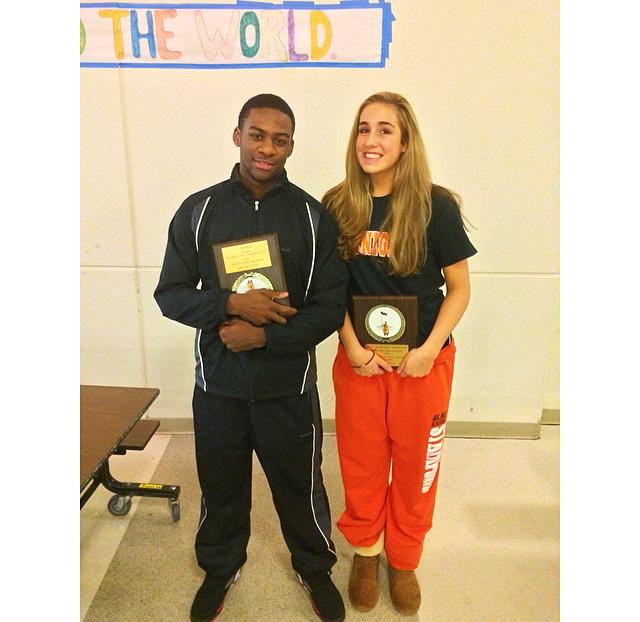 Seniors Jalen Brown and Anne Margaret Eliertsen were recipients of the Fall Sport Athlete of the Year Award