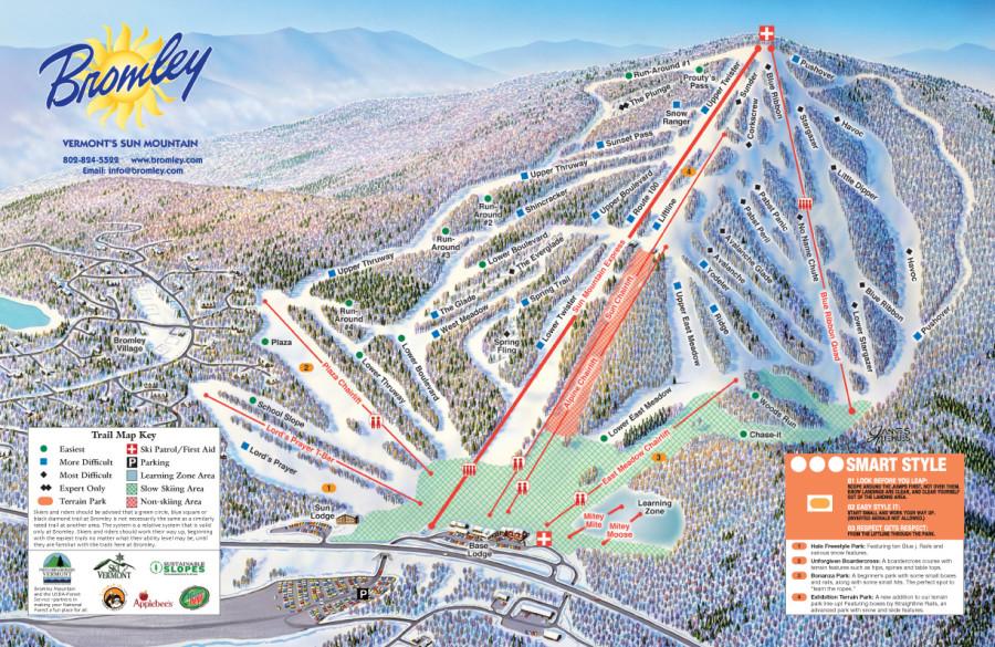 Bromley Ski Trail Map