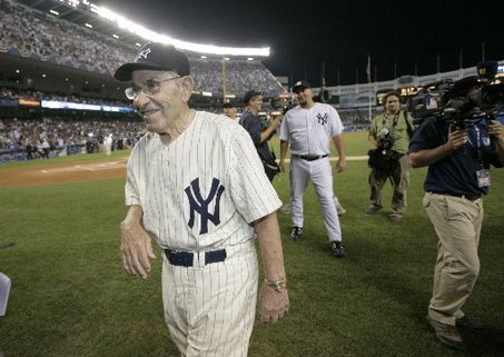 Yogi Berra (pictured) has passed away at the age of 90 (courtesy of Wikipedia).
