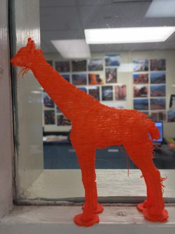 A 3D printed giraffe created by one of the SHS students