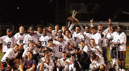 Boys Lacrosse Team after winning the city championship