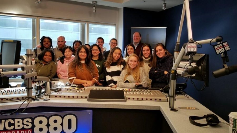 The Round Table staff inside the CBS radio studio building in NYC on November 13, 2019.