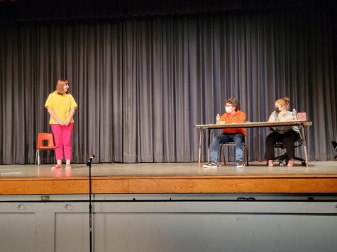 Ava Wagner Nast, Pierce Colfer and Kate Priscott perform in this years fall play, Bad Auditions by Bad Actors.