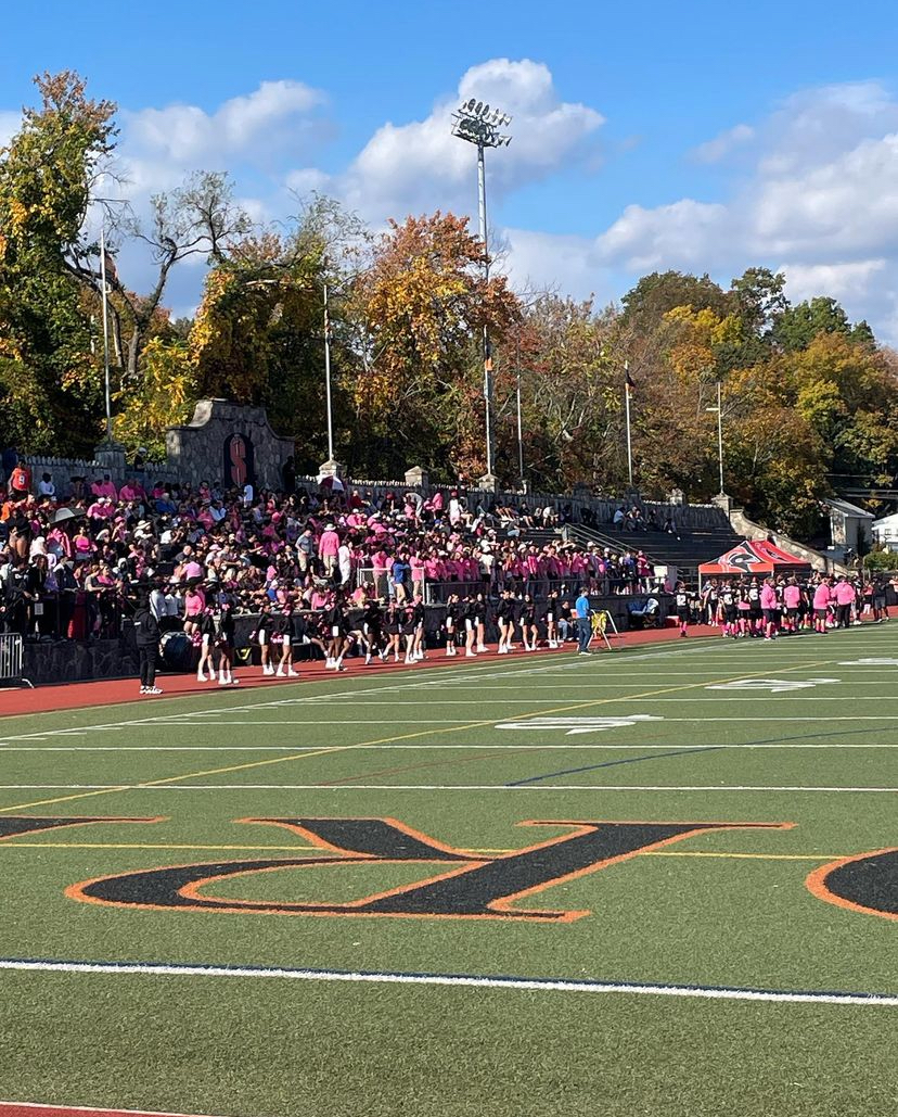 The Black Knights beat the Trumbull Eagles 34-14 at the annual Pink Out game!