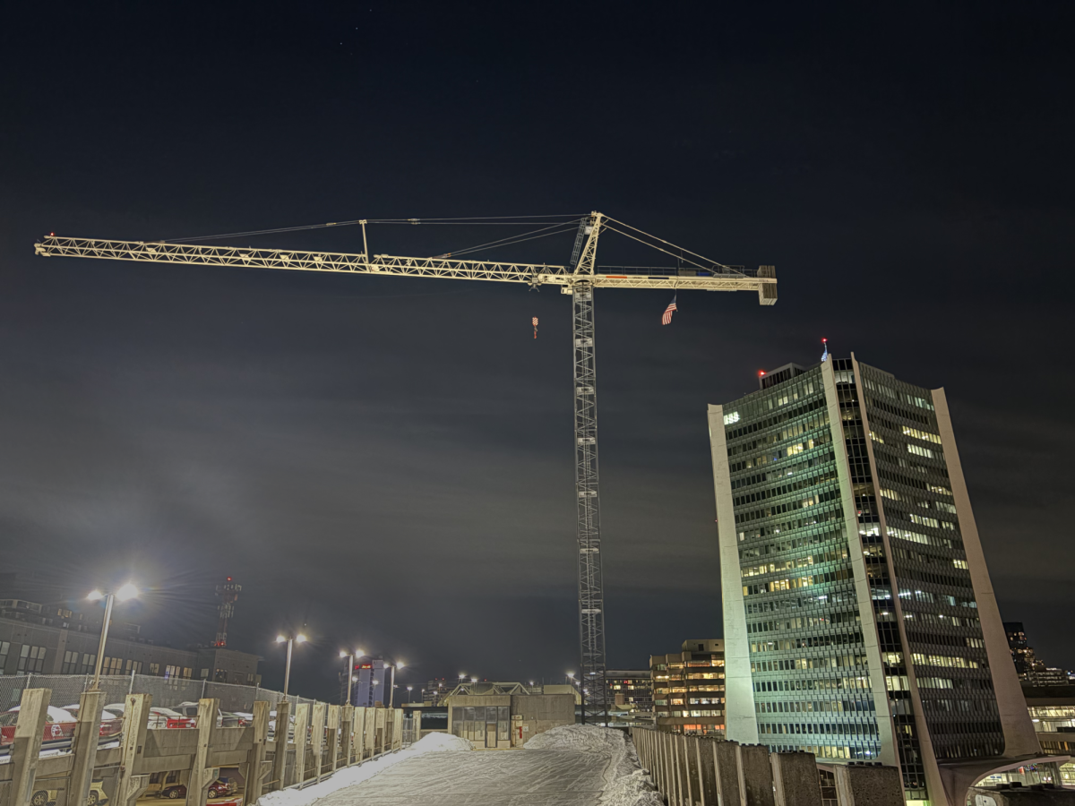 The new 13-story, 198-unit ‘super luxe’ apartment complex under construction on 130 Broad Street